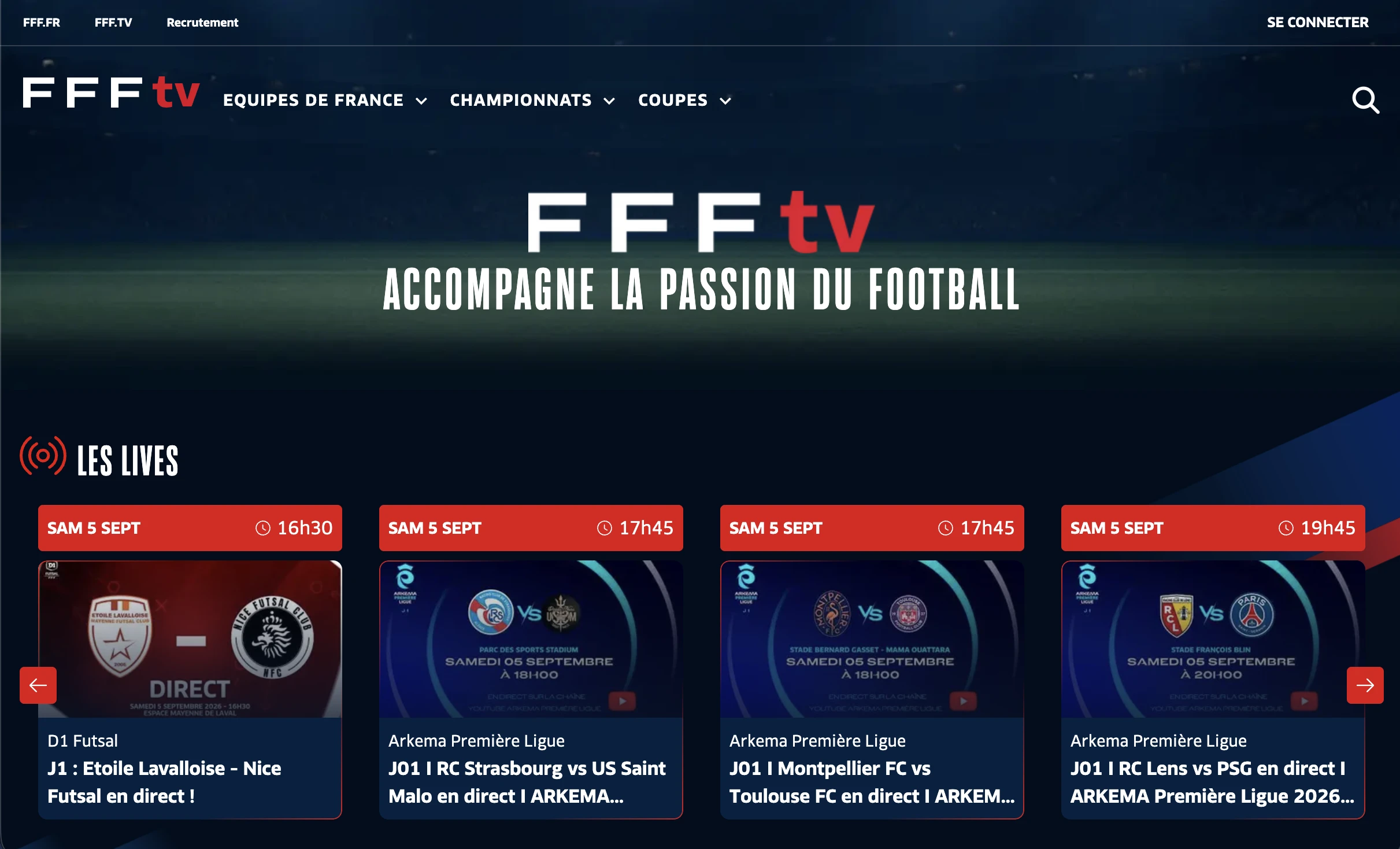 Aperçu — FFF — FFFTV, plateforme vidéo OTT