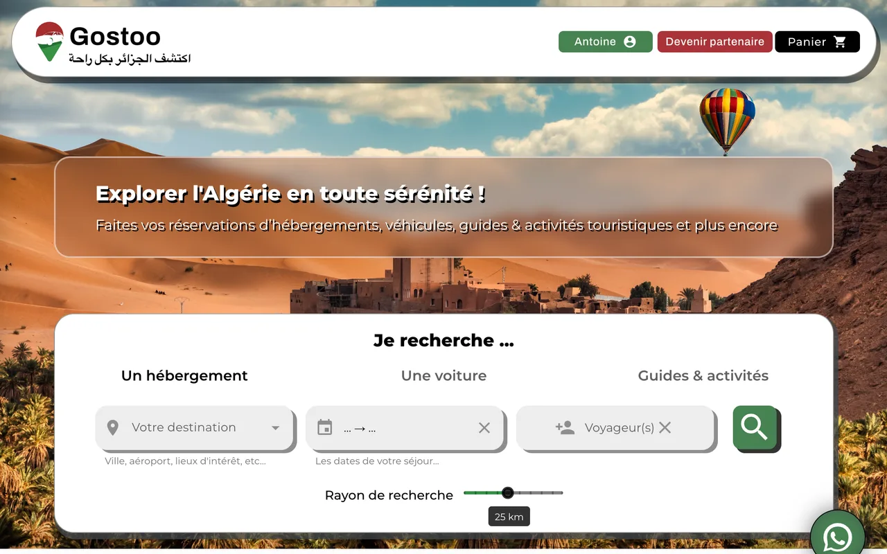 Aperçu — Gostoo — plateforme de réservation